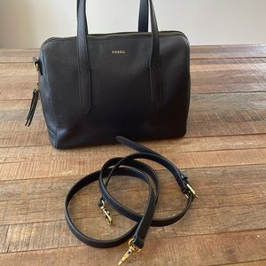 FOSSIL Sydney Satchel in Midnight Navy
